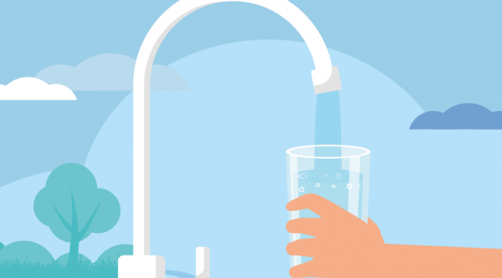 Photo robinet verre d'eau