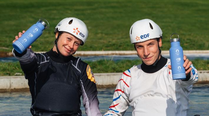 Marjorie Delassus et Titouan Castryck à Vaires-sur-Marne (77) le 7 mars 2024.