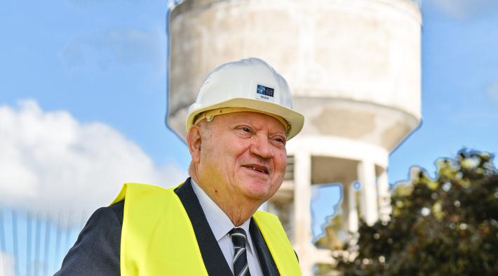A Santini sur le chantier du site de Palaiseau en 2021
