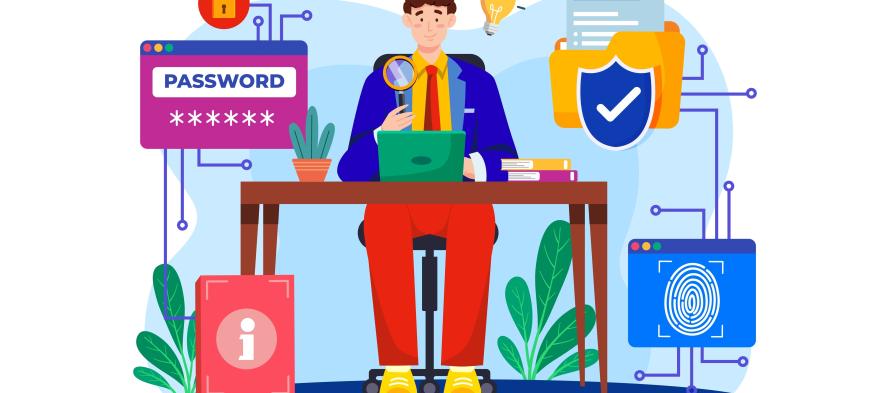 Illustration DSI à son bureau