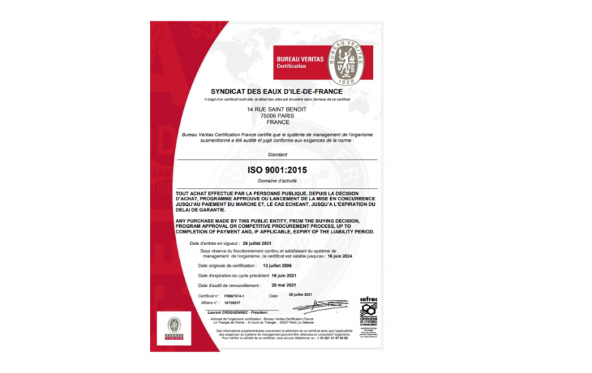 Certification ISO 9001