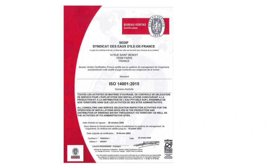 Certification ISO 14001