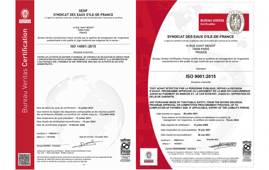 Certification ISO 9001 14001
