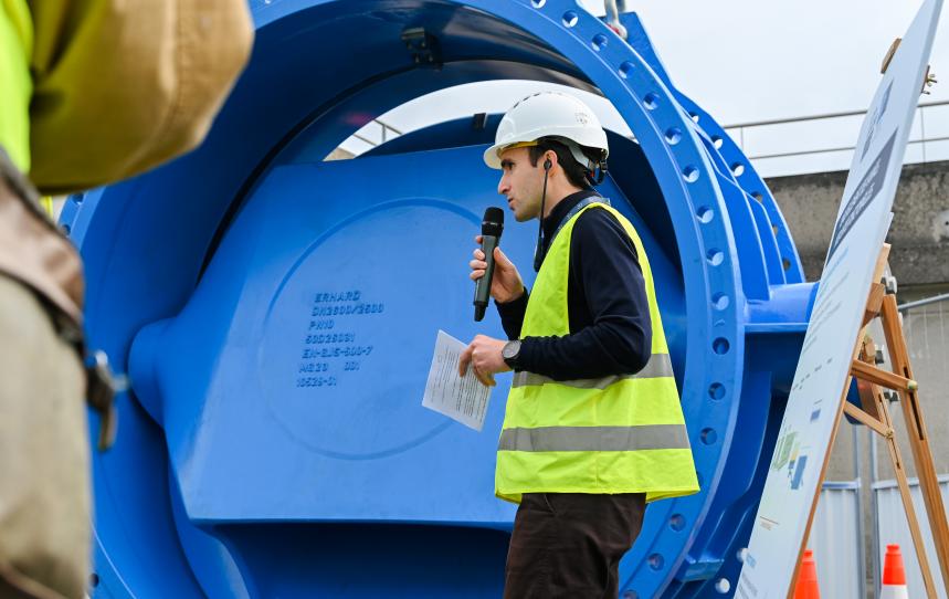 Présentation avant installation de la vanne DN2500